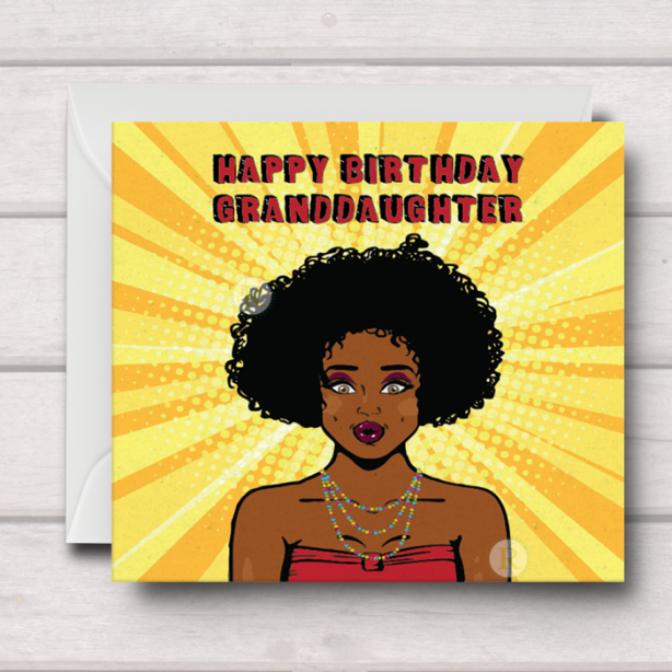 Black Girl Birthday Card K